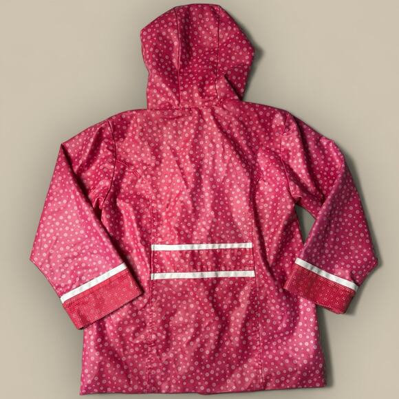 Vtg Y2k Size 6 Strawberry Shortcake Pink Rain Jacket Coat Hood Embroidered Flaws - Picture 2 of 8